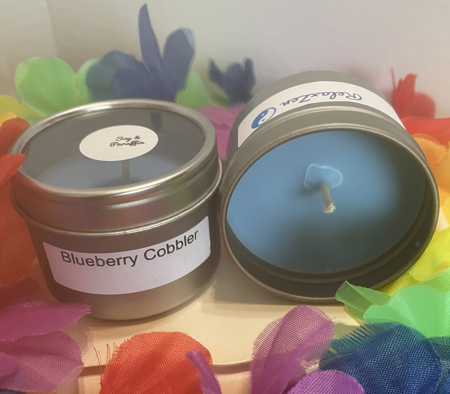 2 oz silver tin; Blueberry Cobbler