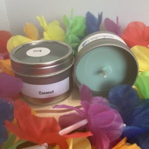 2 oz silver tin; Coconut: