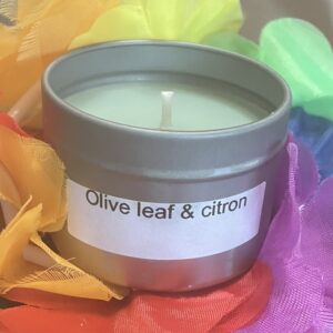 2 oz silver tin; Olive leaf & citron