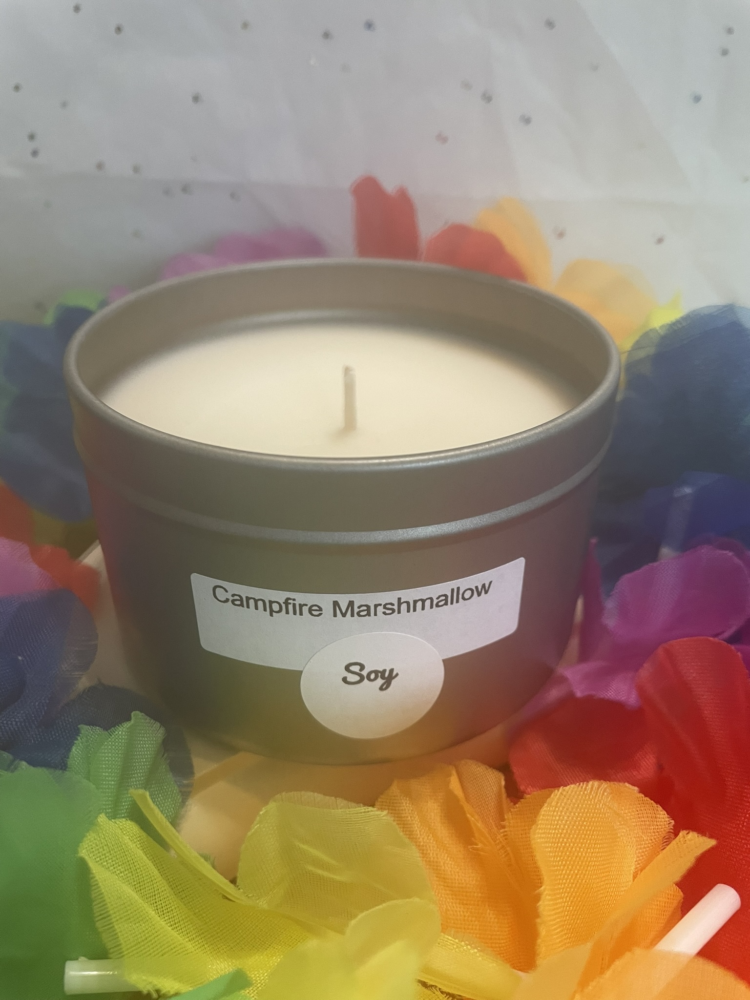 6 oz silver tin; Campfire Marshmallow