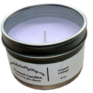 6 oz silver tin; Coastal Cottage