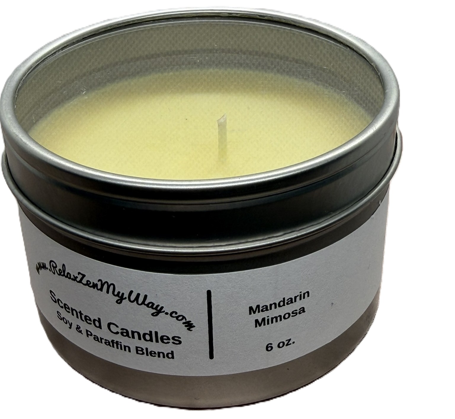 6 oz silver tin; Mandarin Mimosa