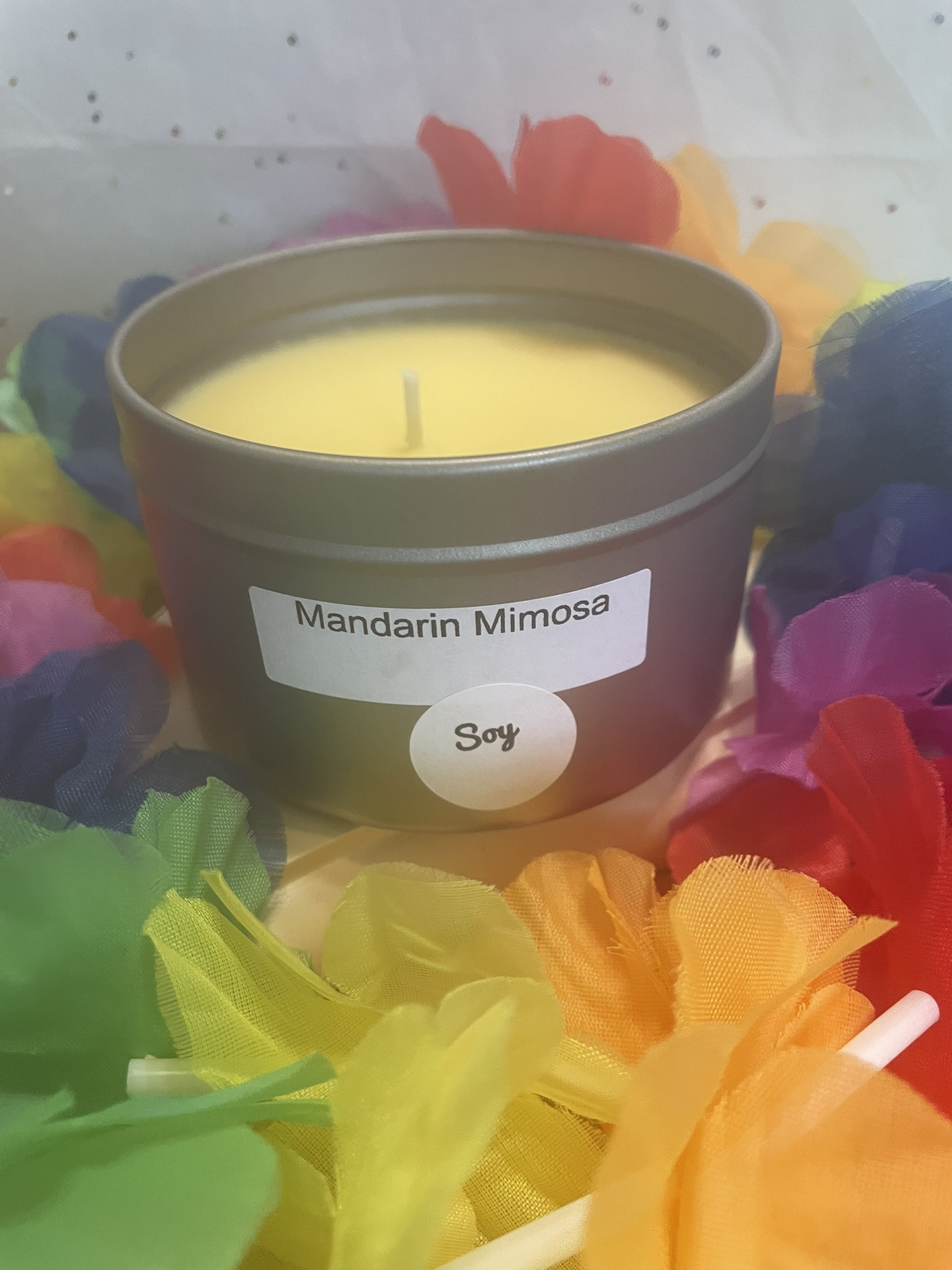 6 oz silver tin; Mandarin Mimosa