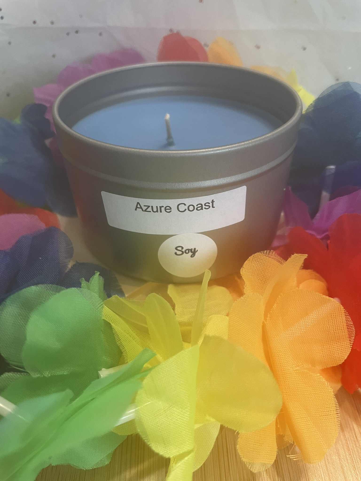 6 oz silver tin; Azure Coast