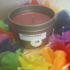 6 oz silver tin; Blackberry Sangria
