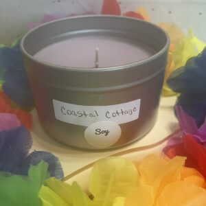 6 oz silver tin; Coastal Cottage