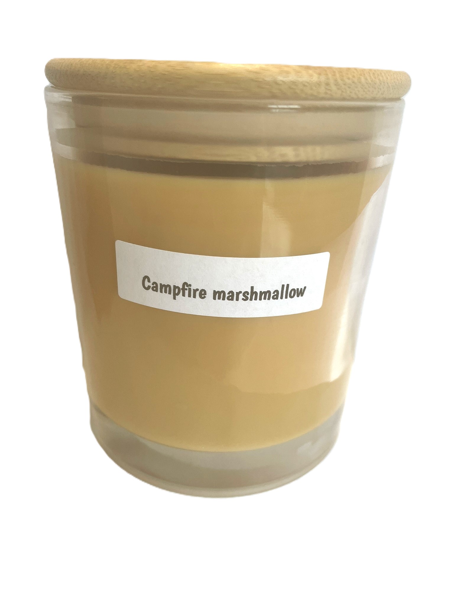 10 oz jar with bamboo lid; Campfire Marshmallow