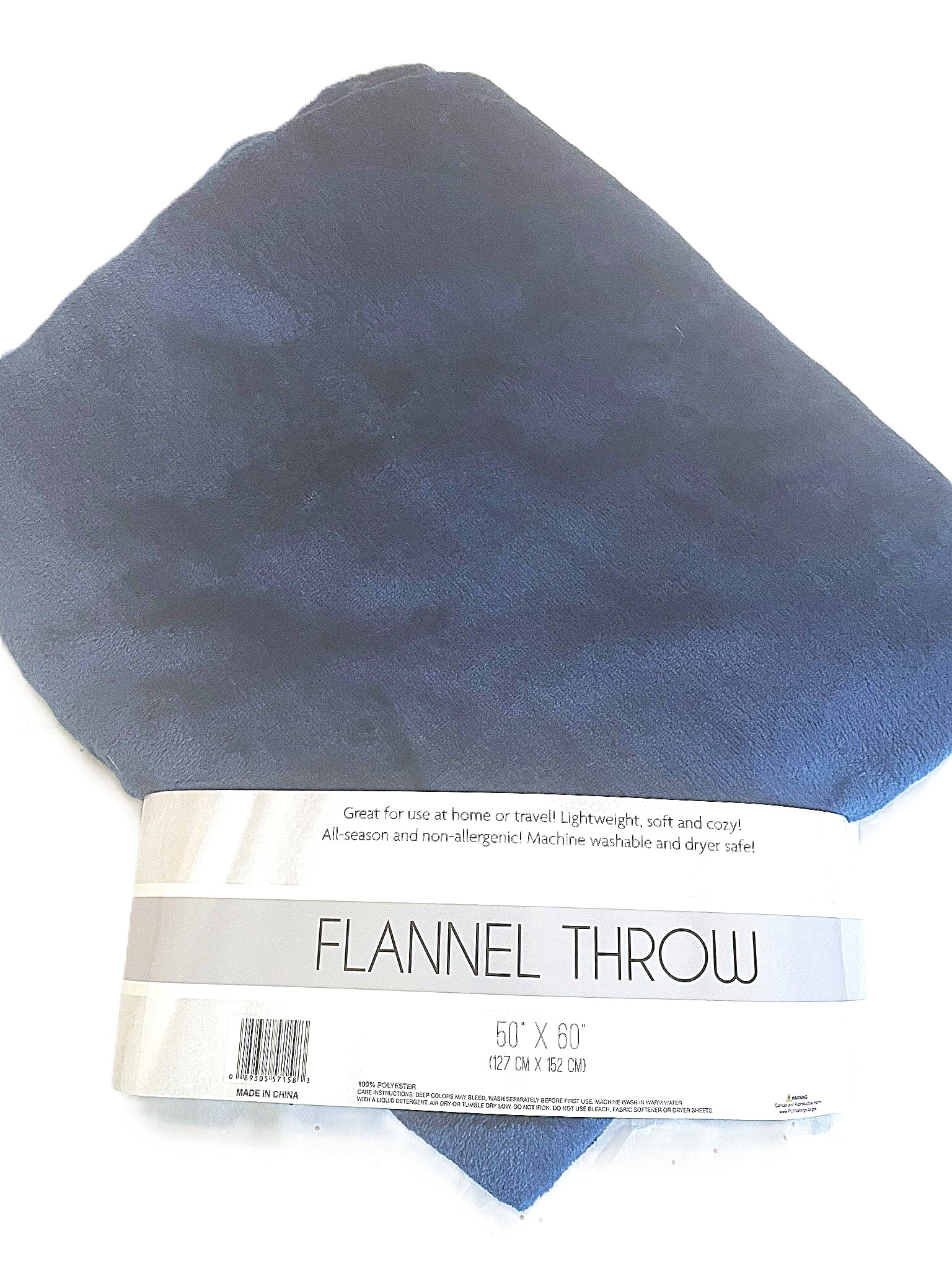 Teddy Fleece Throw Blanket, blue,