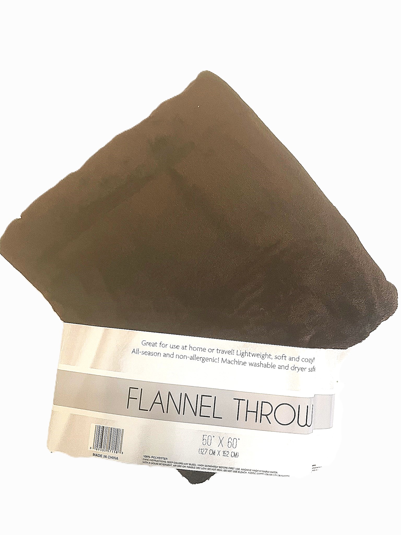 Teddy Fleece Throw Blanket, brown