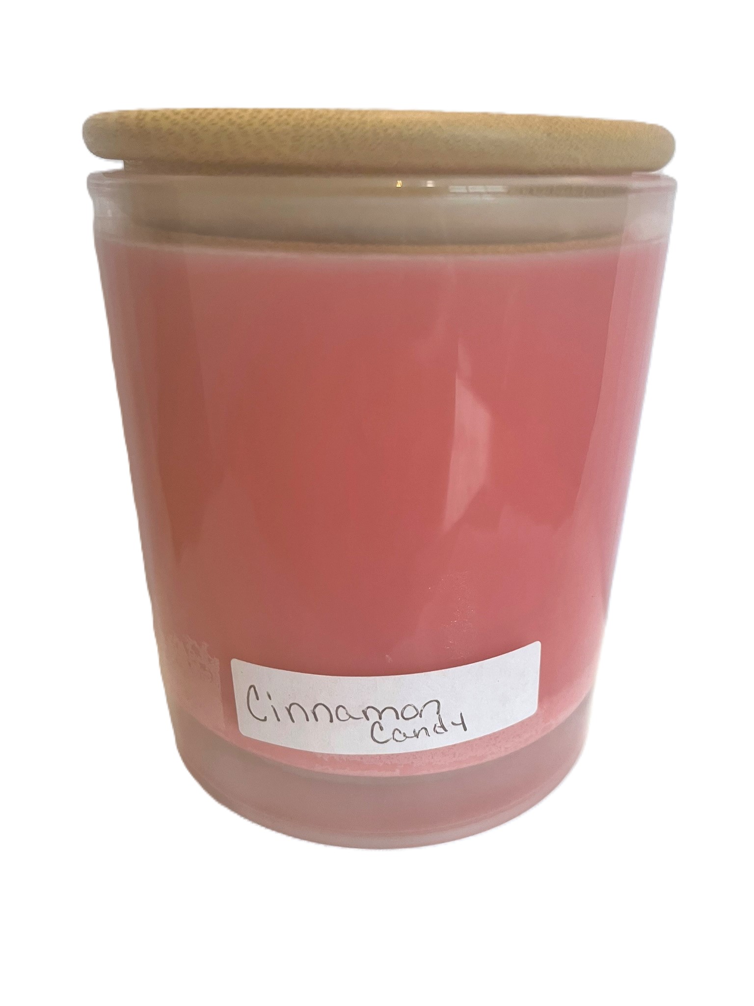 10 oz jar with bamboo lid; Cinnamon Candy