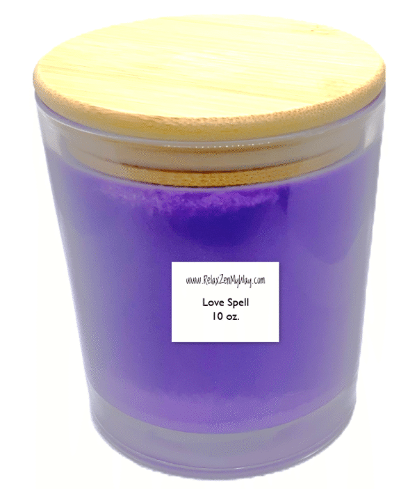 10 oz jar with bamboo lid; Love Spell