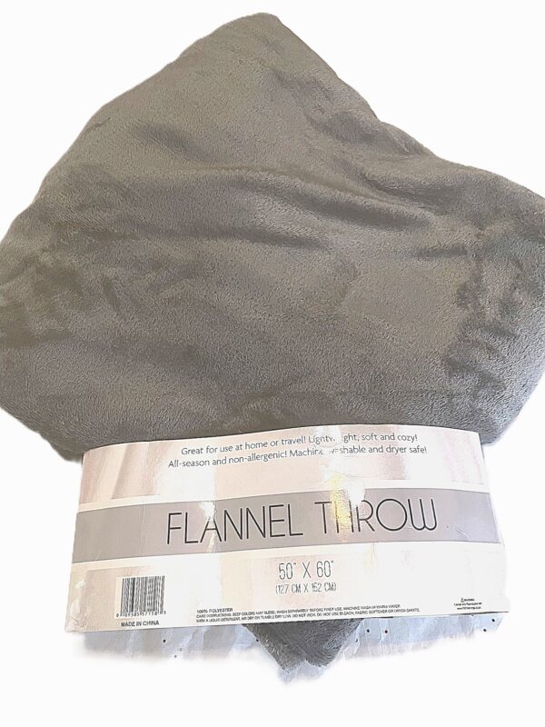 Teddy Fleece Throw Blanket, gray