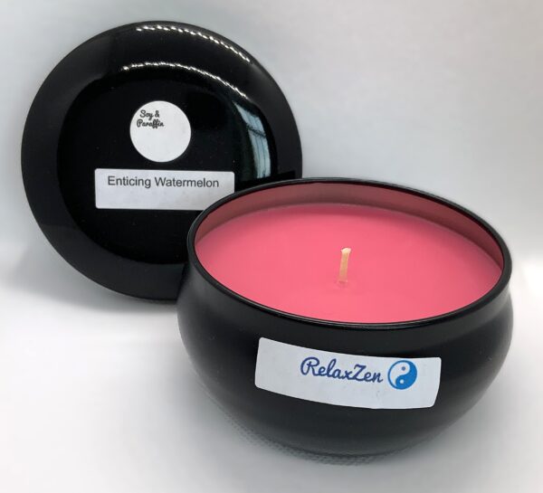 7 oz black bubble tin Enticing Watermelon