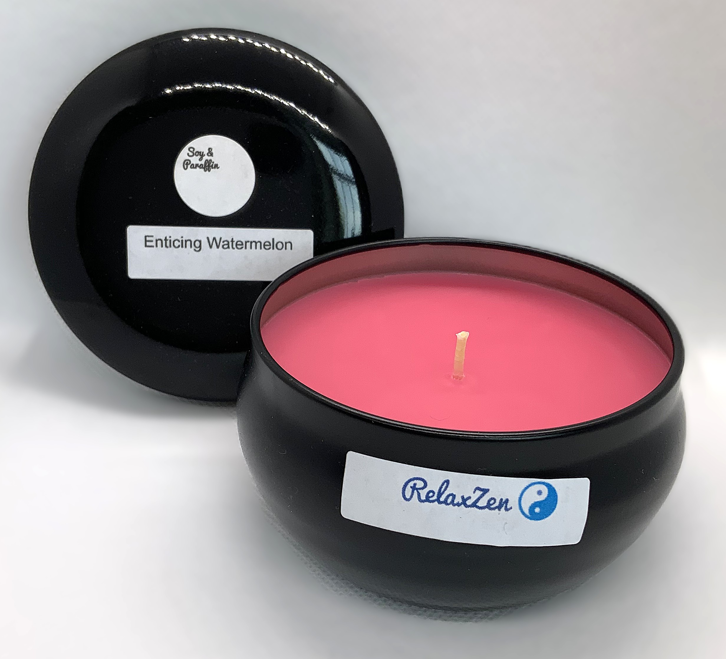 7 oz black bubble tin Enticing Watermelon