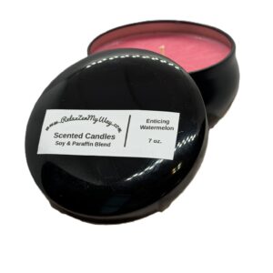 7 oz black bubble tin Enticing Watermelon