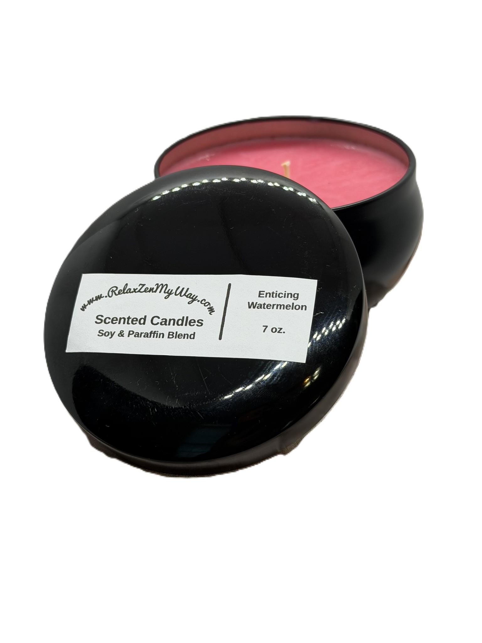 7 oz black bubble tin Enticing Watermelon