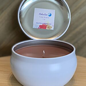7 oz white bubble tin Fudge Brownie