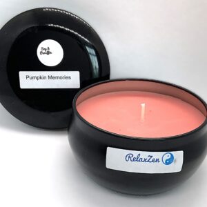 7 oz black bubble tin Pumpkin Memories