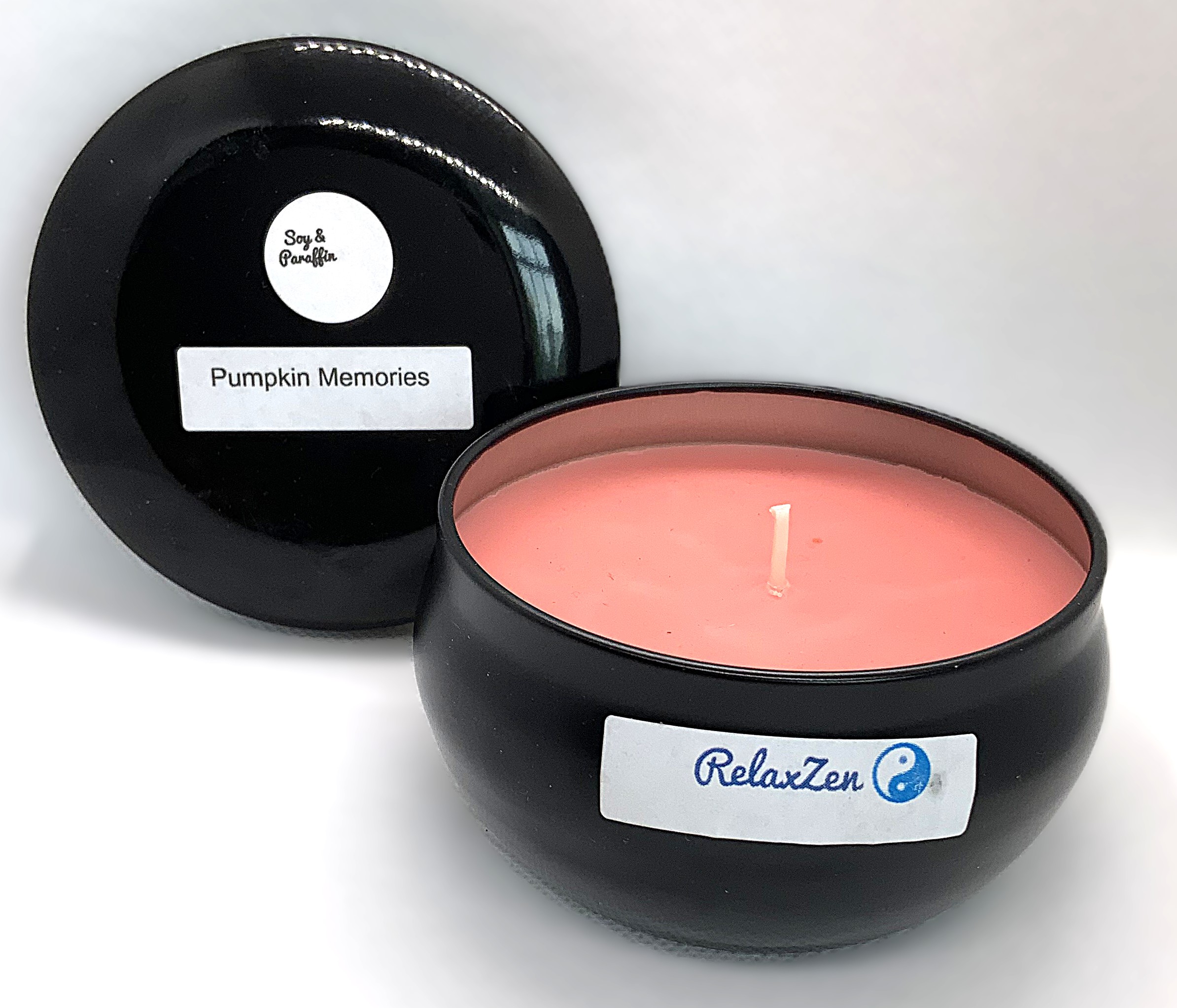 7 oz black bubble tin Pumpkin Memories