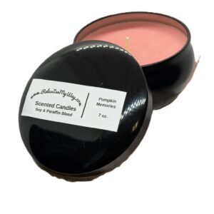 7 oz black bubble tin Pumpkin Memories