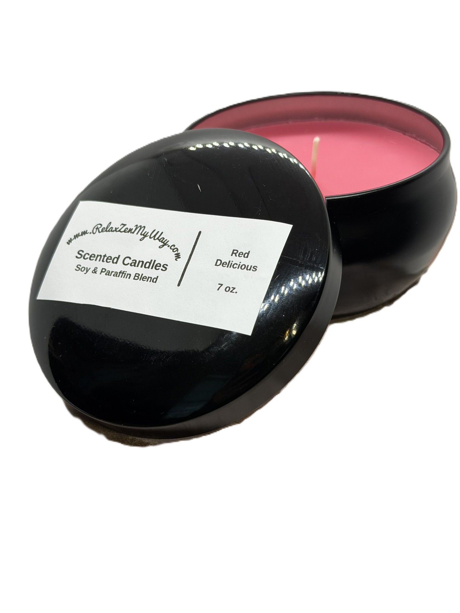 7 oz black bubble tin Red Delicious