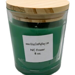 8 oz jar with bamboo lid; NC Fraser