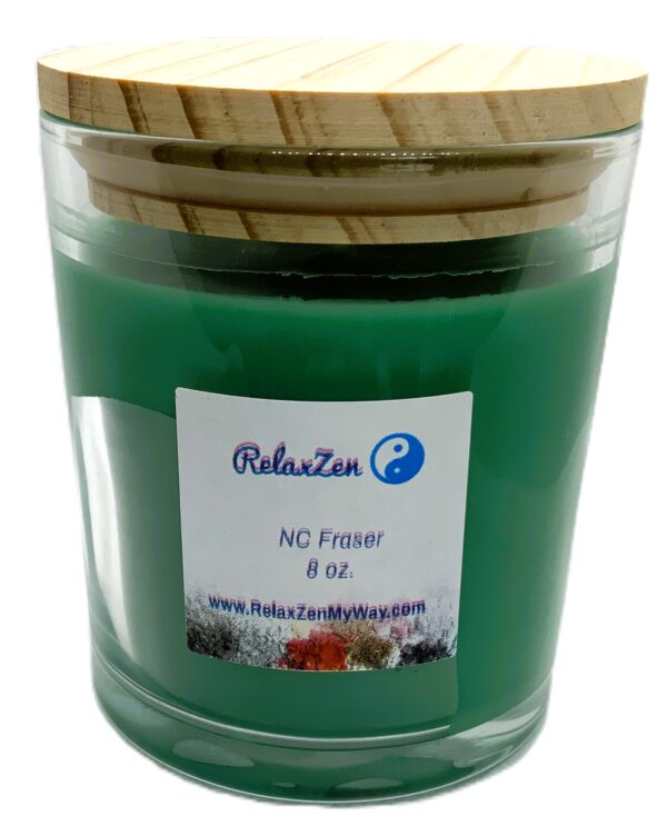 8 oz jar with bamboo lid; NC Fraser