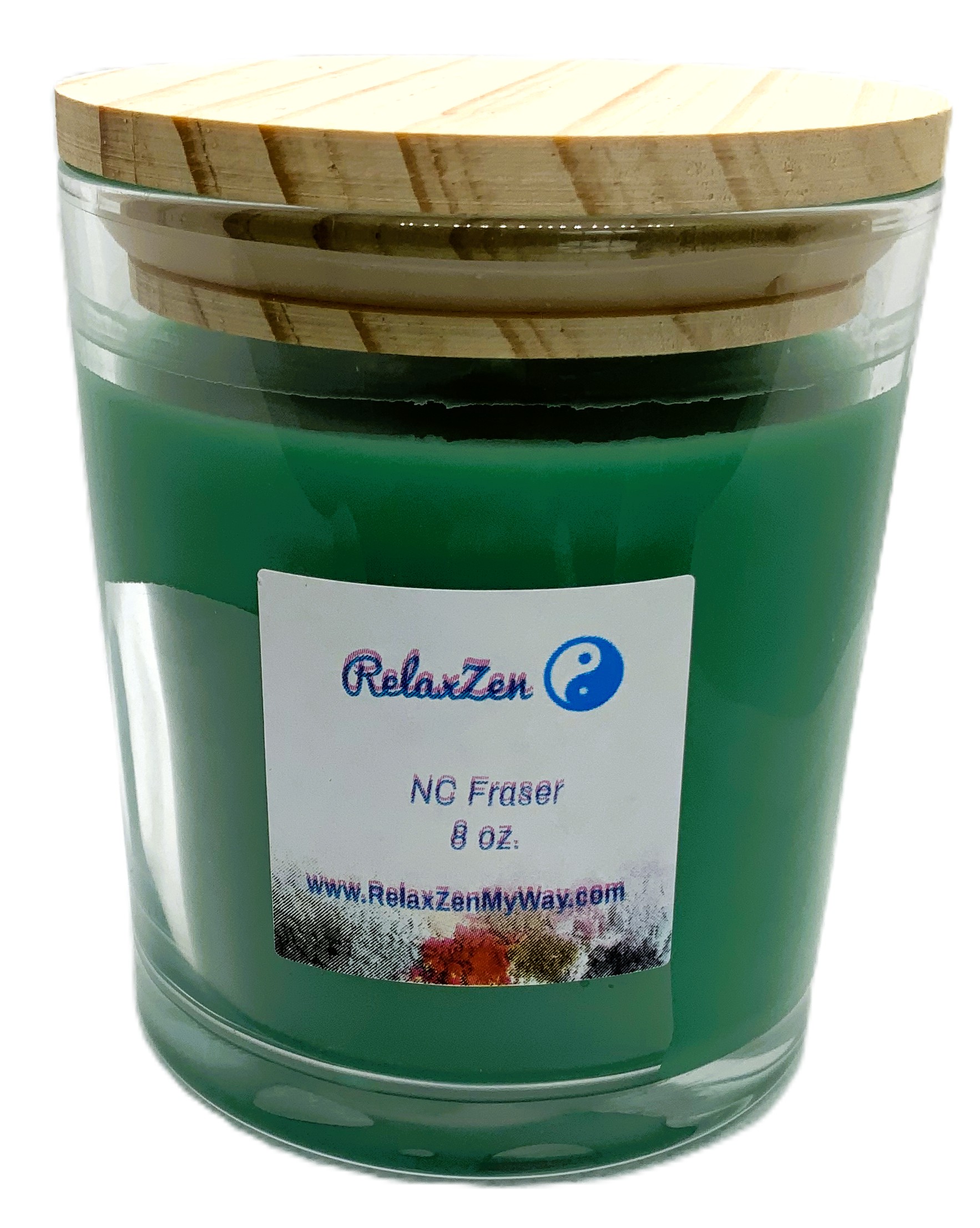 8 oz jar with bamboo lid; NC Fraser