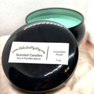 7 oz black bubble tin Cucumber Fresh