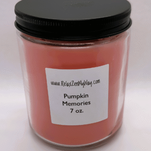 7 Oz Jar With Black Metal Lid; Pumpkin Memories