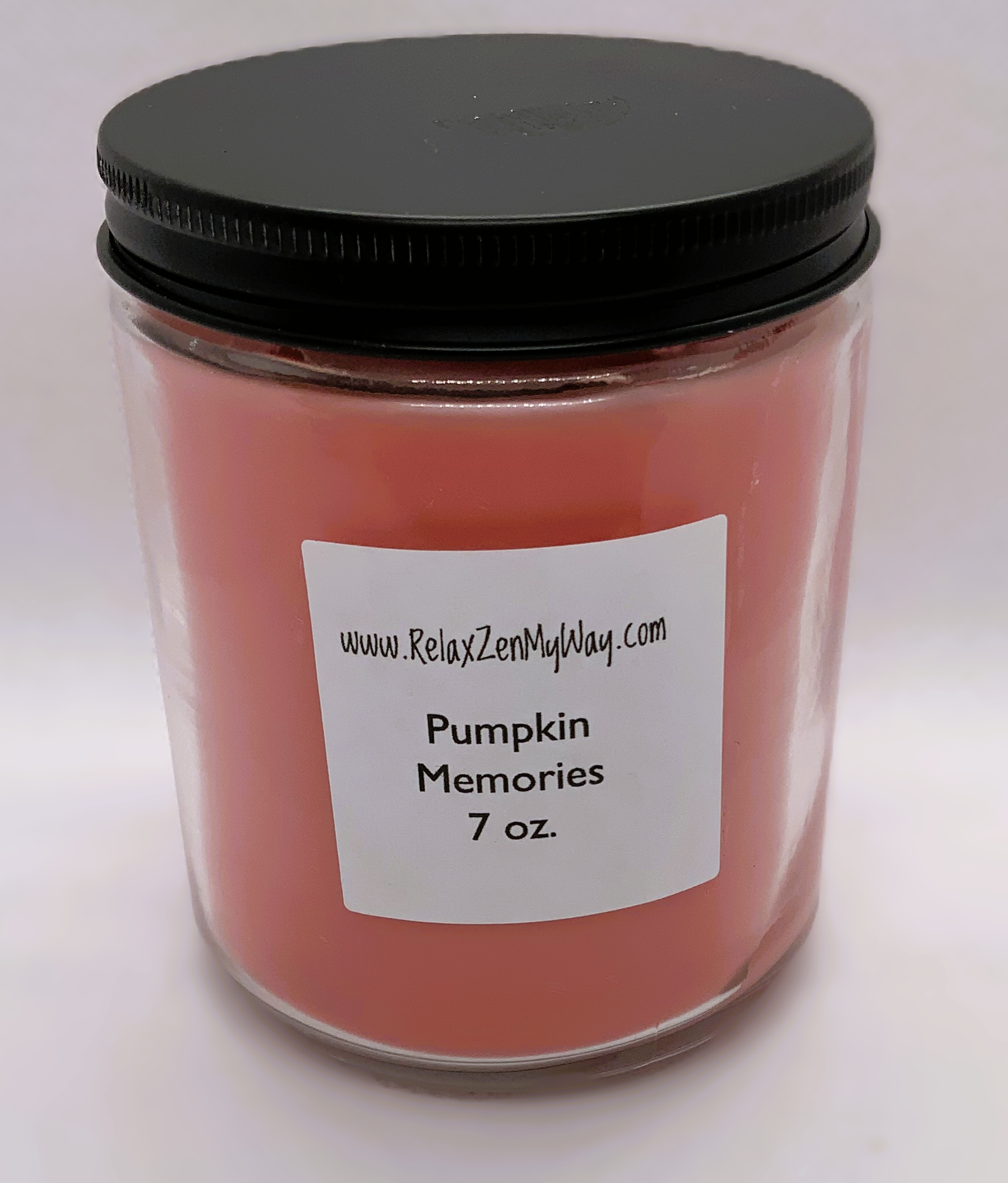 7 Oz Jar With Black Metal Lid; Pumpkin Memories
