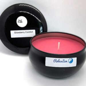 7 oz black bubble tin Strawberry Comfort
