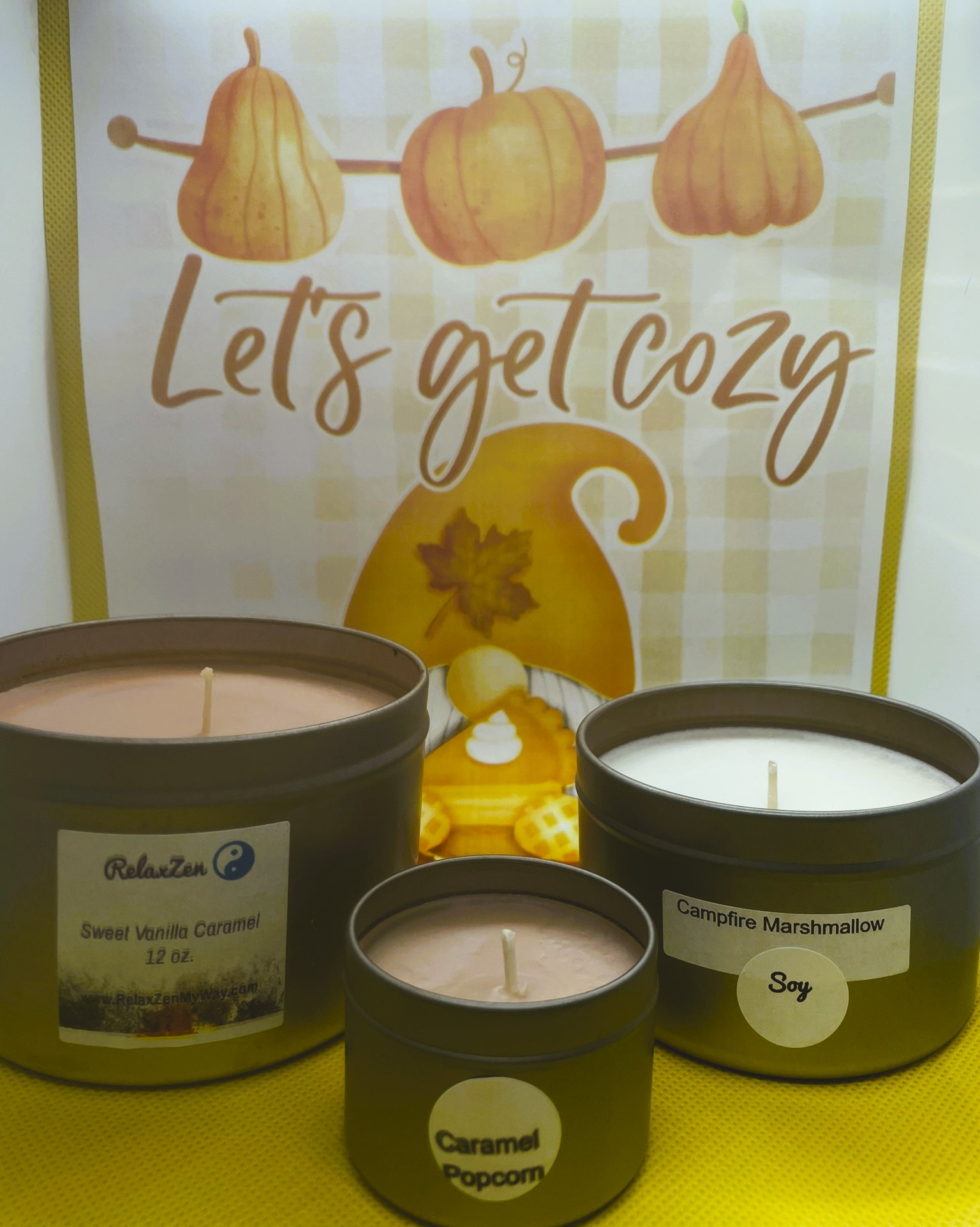 Caramel Popcorn-Campfire Marshmallow-Sweet Vanilla Caramel Gift Set