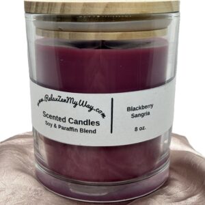 8 oz jar with bamboo lid; Blackberry Sangria