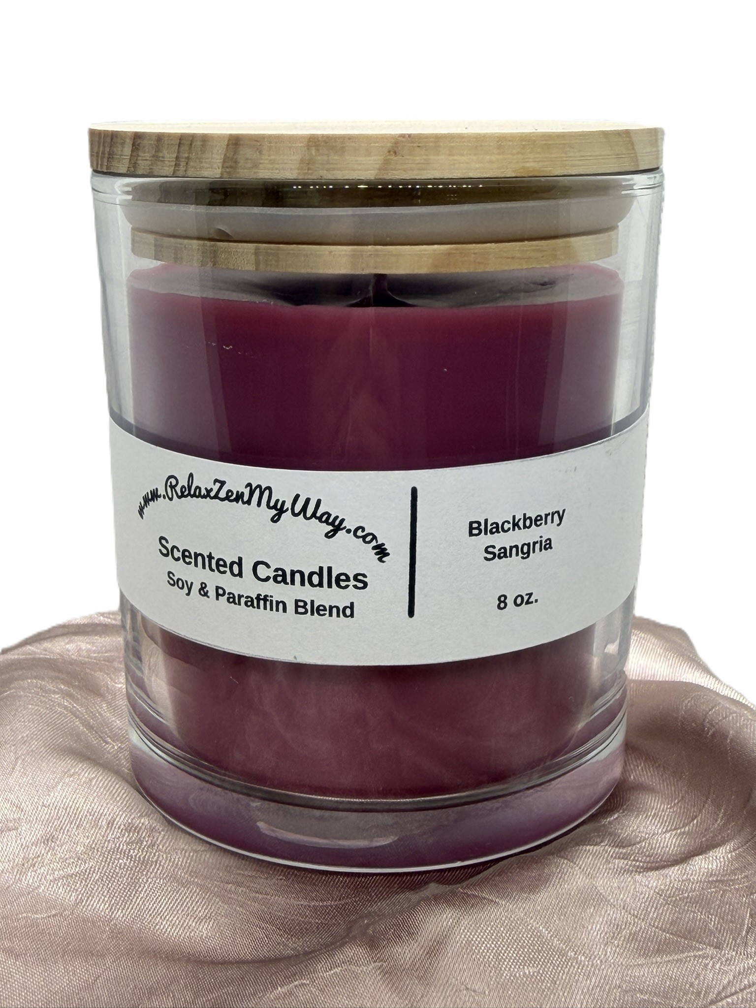 8 oz jar with bamboo lid; Blackberry Sangria