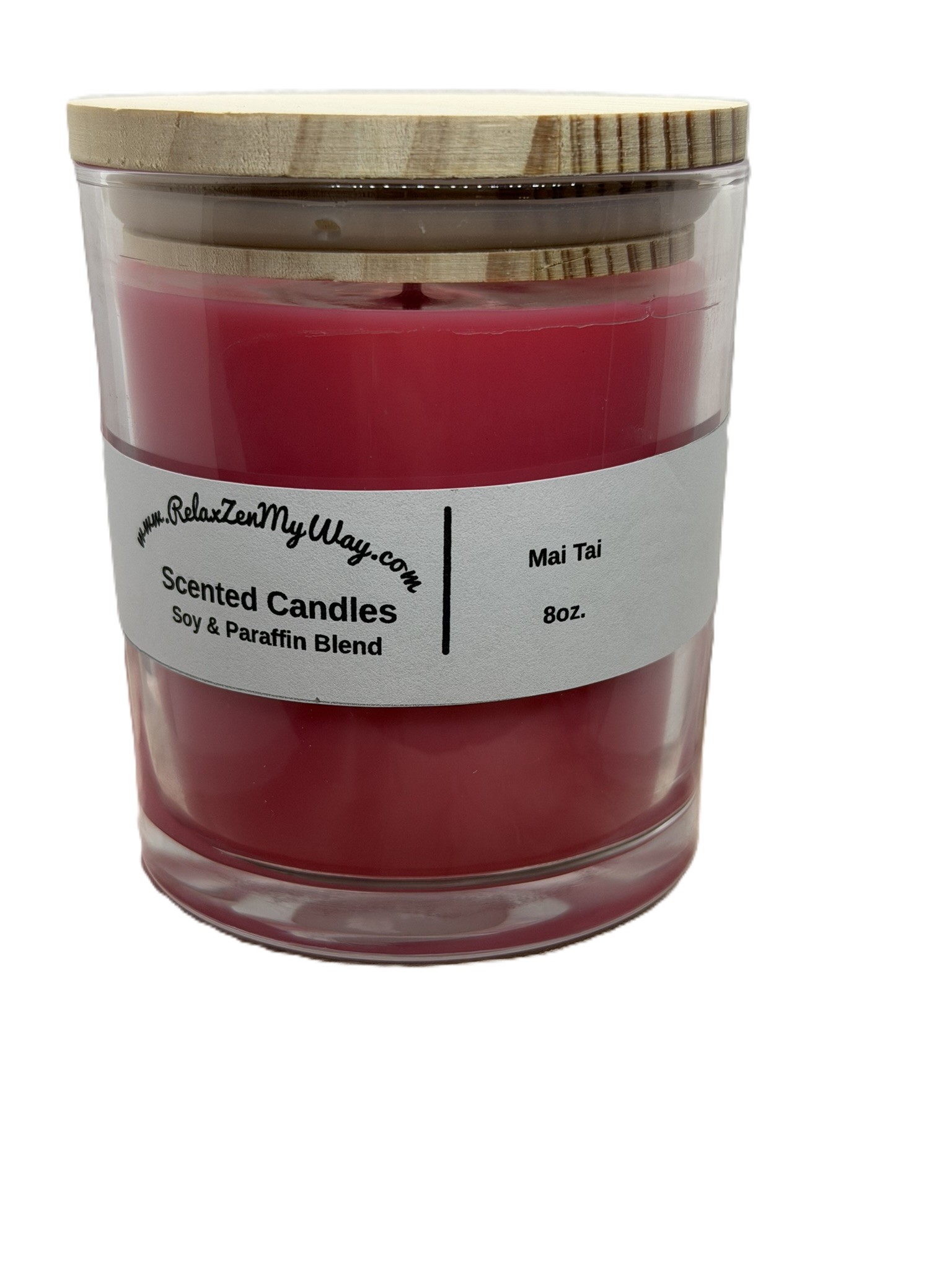 8 oz jar with bamboo lid; Mai Tai