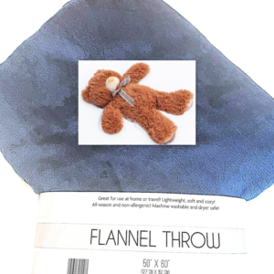 Teddy Fleece Throw Blanket; blue,