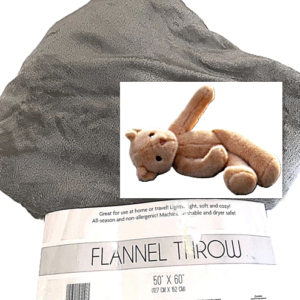Teddy Fleece Throw Blanket; gray