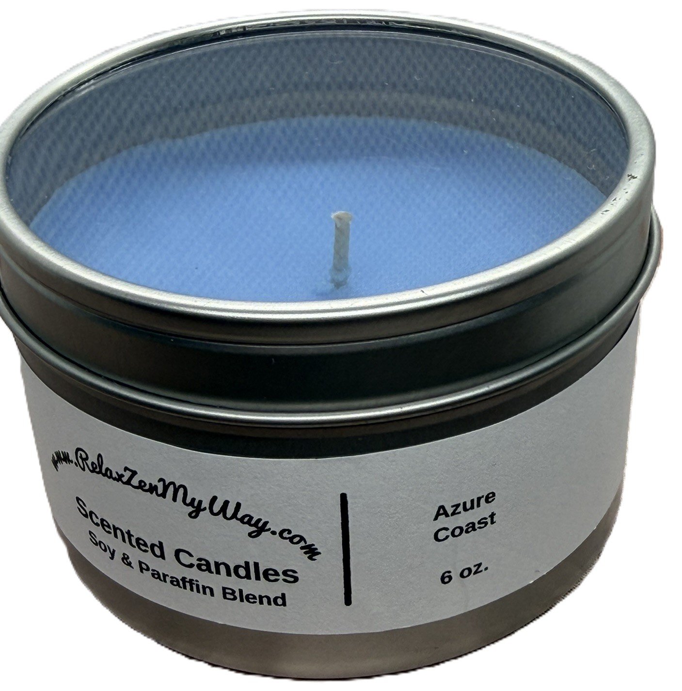 6 oz silver tin; Azure Coast