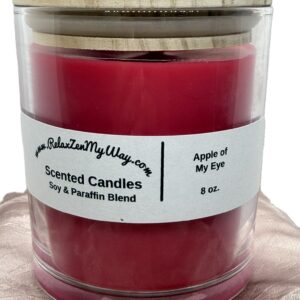 8 oz jar with bamboo lid; Apple of My Eye