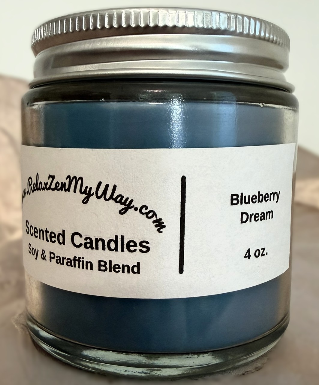 4 oz jar with silver lid; Blueberry Dream