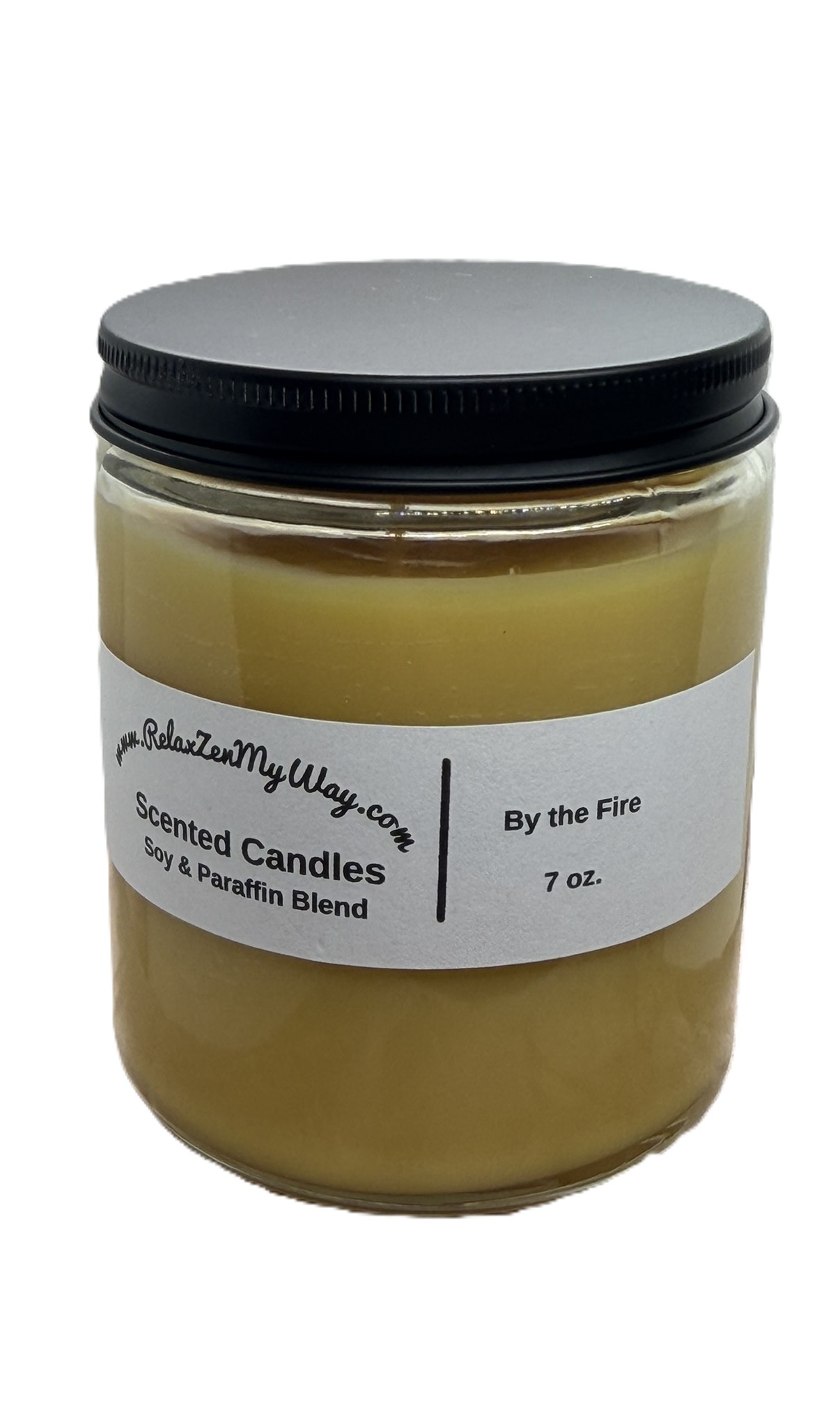 7 oz Jar with Black Metal Lid; By the Fire