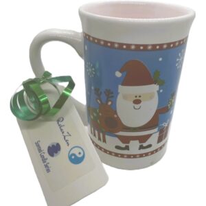 10 oz Christmas/Holiday Mug with Santa & Reindeer; Christmas Goodies