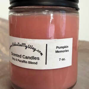 7 Oz Jar With Black Metal Lid; Pumpkin Memories
