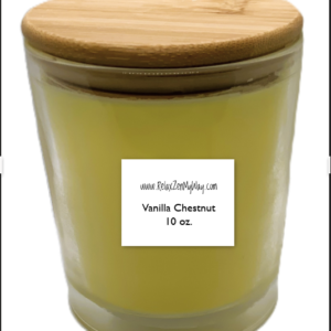 10 oz jar with bamboo lid; Vanilla Chestnut