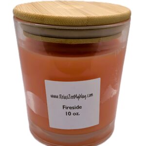 10 oz jar with bamboo lid; Fireside