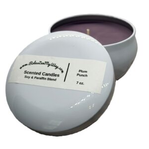 7 oz white bubble tin Plum Punch