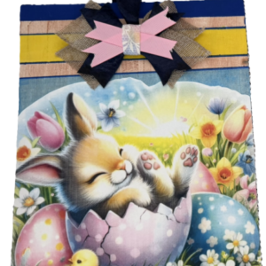 Baby Easter Bunny in Cracked Egg hanging sign