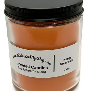 7 oz jar with black metal lid; Orange Creamsicle