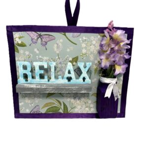 Relax hanging sign